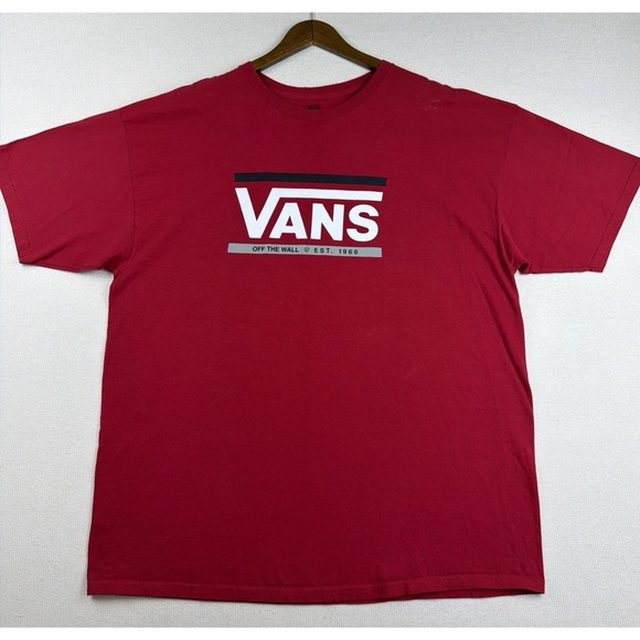 Vans Other - VANS Crew Neck T-Shirt Mens Size XXL Red Short Sleeve‎ 100% Cotton Skater Casual